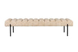Eetkamerbank Jethro 160 Polyester, Metaal Beige 41.5x160-Eetkamerstoelen-Creating Home