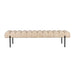 Eetkamerbank Jethro 160 Polyester, Metaal Beige 41.5x160-Eetkamerstoelen-Creating Home