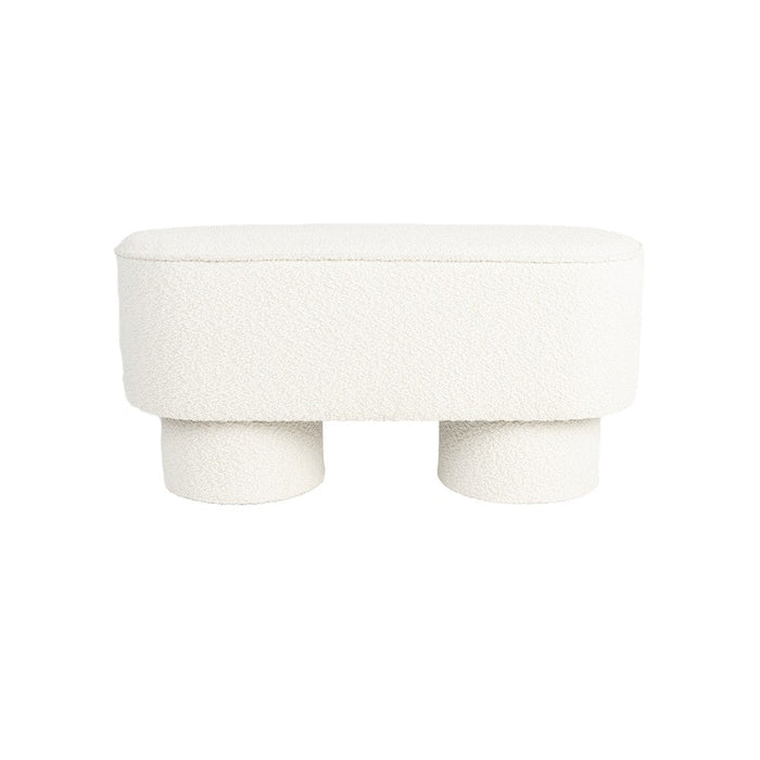 Fauteuil Eetkamerbank Marcos Stof, Polyester, Pine hout Wit 35x93-Fauteuils-Creating Home