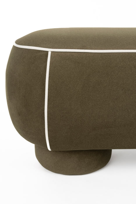 Eetkamerbank Marina L Polyester, Hout Groen 44x121 cm-Eetkamerstoelen-Creating Home