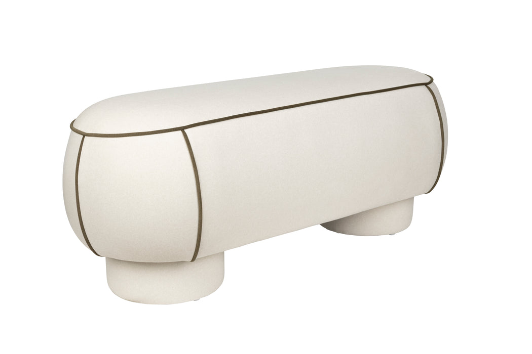 Eetkamerbank Marina L Polyester, Hout Wit 44x121 cm-Eetkamerstoelen-Creating Home