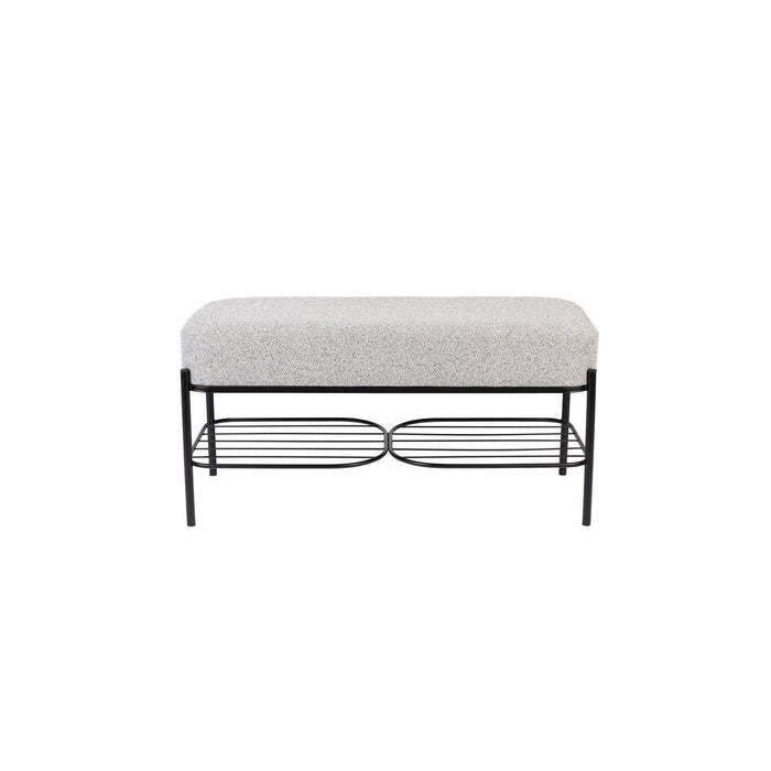 Fauteuil Eetkamerbank Milou Stof, Polyester, Metaal Grijs 90x35-Fauteuils-Creating Home