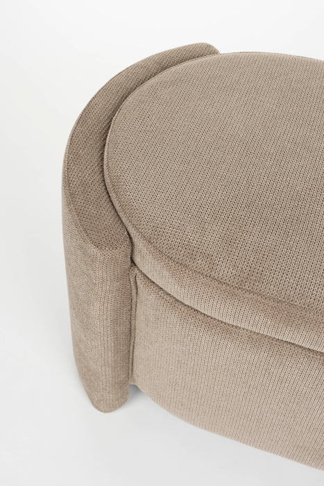 Fauteuil Eetkamerbank Miro Polyester, MDF Grijs 44x108 cm