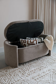 Fauteuil Eetkamerbank Miro Polyester, MDF Grijs 44x108 cm-Fauteuils-Creating Home