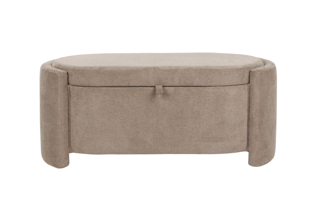 Fauteuil Eetkamerbank Miro Polyester, MDF Grijs 44x108 cm-Fauteuils-Creating Home