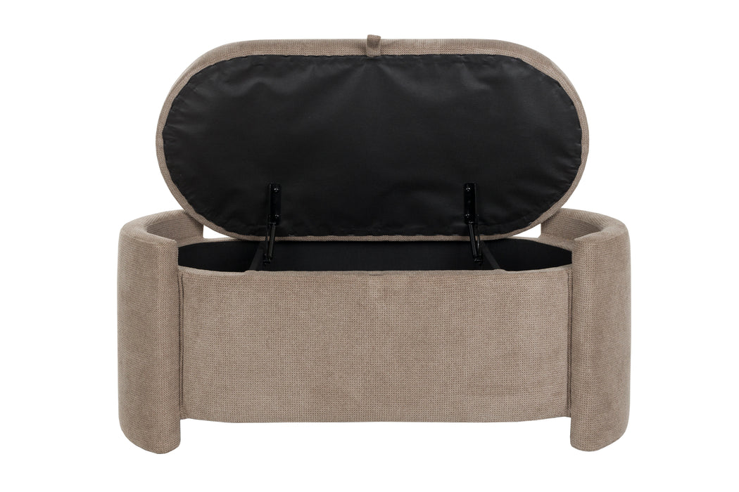 Fauteuil Eetkamerbank Miro Polyester, MDF Grijs 44x108 cm-Fauteuils-Creating Home
