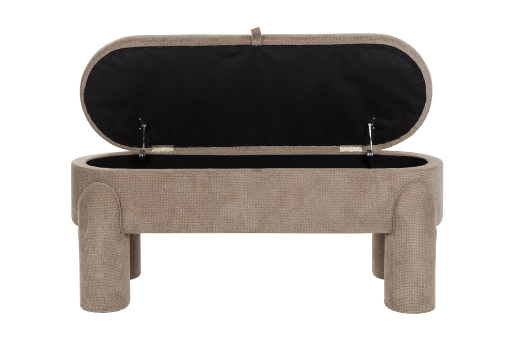 Eetkamerbank Orly Polyester, MDF Grijs 45x113 cm-Eetkamerstoelen-Creating Home