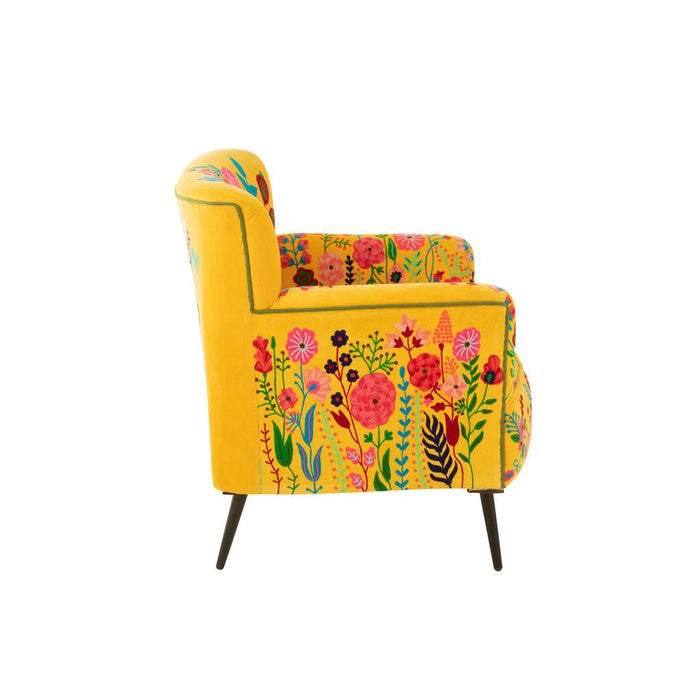 Fauteuil Geel Fluweel 75 cm 75x64x84 cm-Fauteuils-J-Line