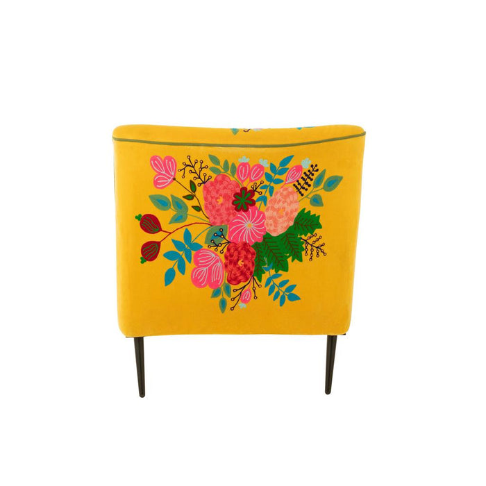 Fauteuil Geel Fluweel 75 cm-Fauteuils-J-Line