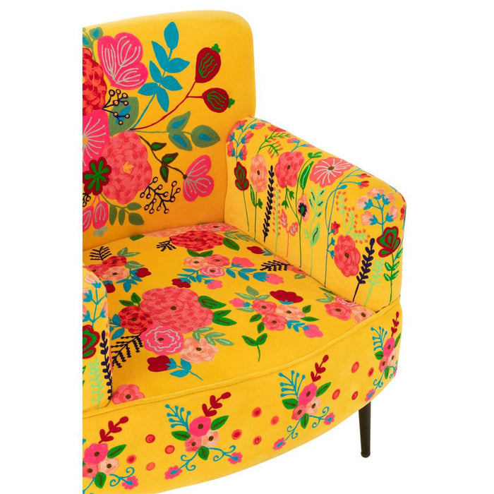 Fauteuil Geel Fluweel 75 cm-Fauteuils-J-Line