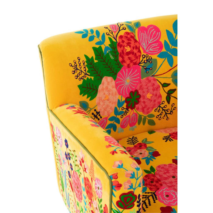 Fauteuil Geel Fluweel 75 cm-Fauteuils-J-Line