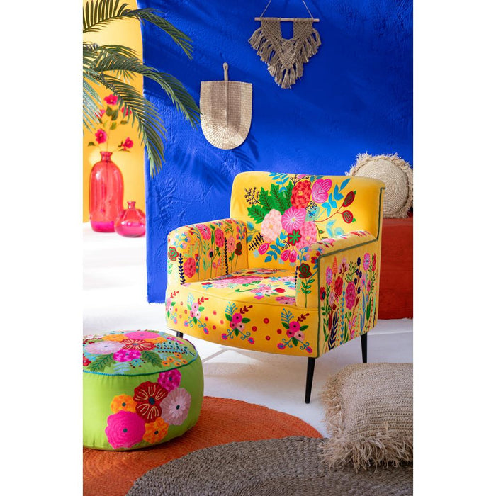 Fauteuil Geel Fluweel 75 cm-Fauteuils-J-Line