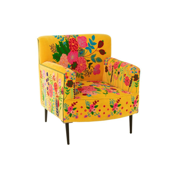 Fauteuil Geel Fluweel 75 cm-Fauteuils-J-Line