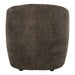Bruine PTMD Grasa fauteuil van geweven polyester met een compact, modern design van 74x76 cm op een metalen onderstel.