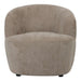 Beige fauteuil Grasa van PTMD met gestructureerde polyester bekleding en een compact, rond ontwerp van 75x76 cm.