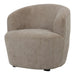 Beige fauteuil Grasa van PTMD met gestructureerde polyester bekleding, 75x76 cm, op een slank metalen onderstel.