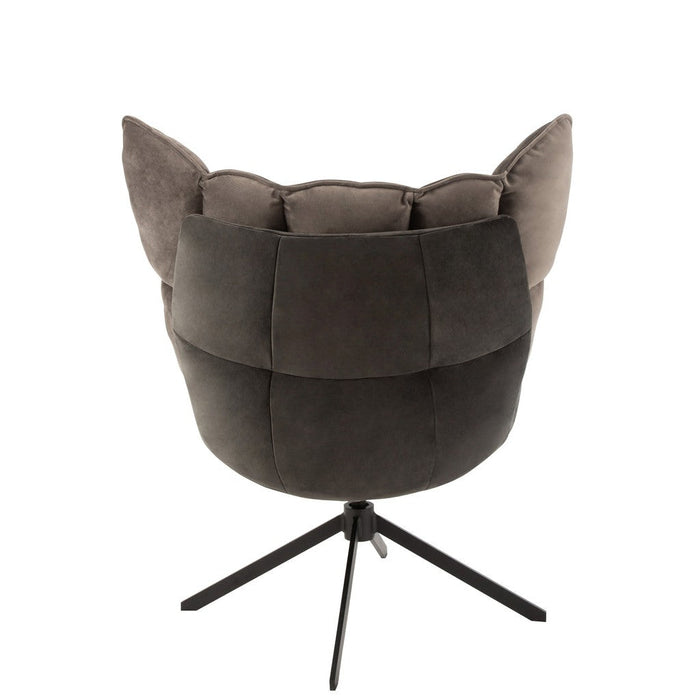 Fauteuil Grijs Polyester 73 cm 73x78x92 cm 5323-Kussens-J-Line