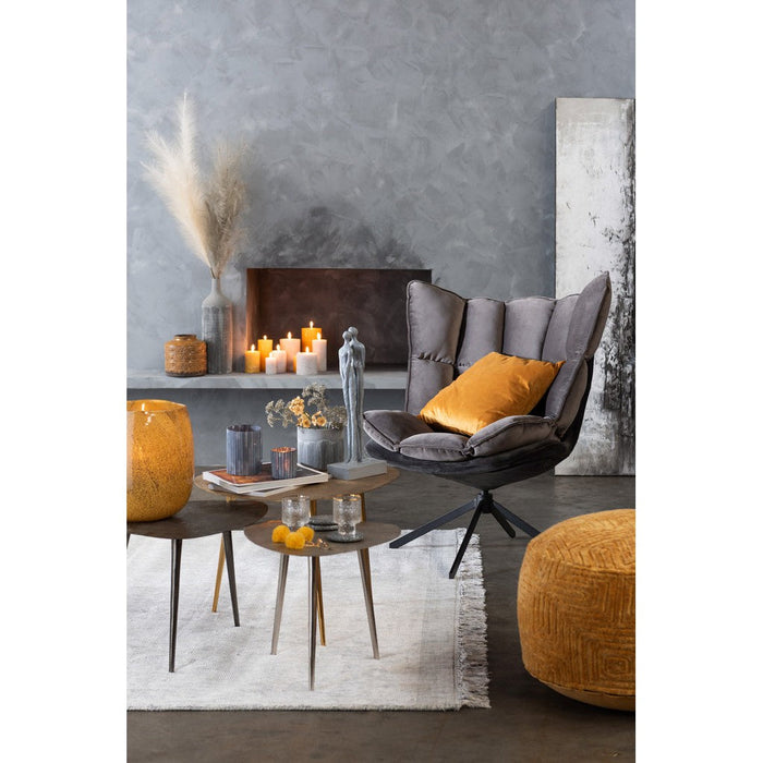 Fauteuil Grijs Polyester 73 cm 73x78x92 cm 5323-Kussens-J-Line