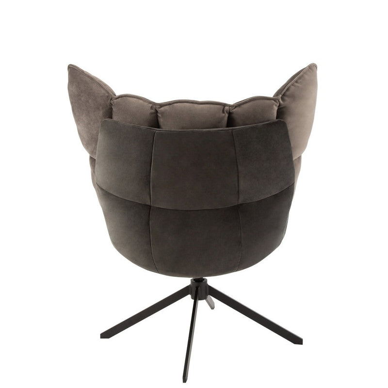 Fauteuil Grijs Polyester 73 cm 73x78x92 cm 5323-Kussens-J-Line