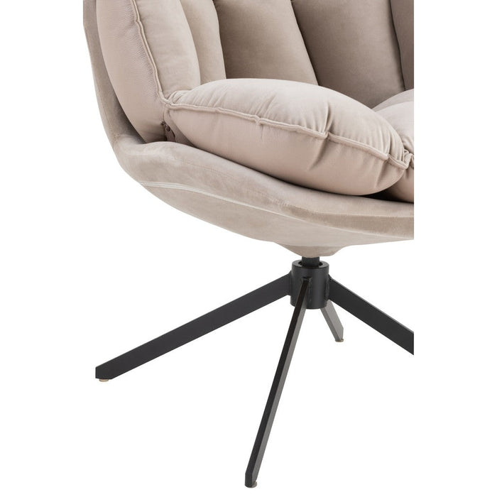 Fauteuil Grijs Polyester 73 cm - Grijs/greige - 25052-Fauteuils-J-Line