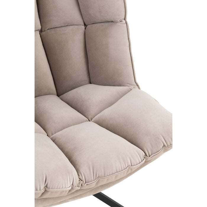 Fauteuil Grijs Polyester 73 cm - Grijs/greige - 25052-Fauteuils-J-Line