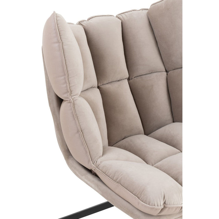 Fauteuil Grijs Polyester 73 cm - Grijs/greige - 25052-Fauteuils-J-Line