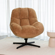 Fauteuil Huxley Cognac Chenille - 76x86x92 cm-Fauteuils-LABEL51