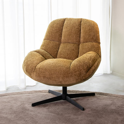 Fauteuil Huxley Mustard Chenille - 76x86x92 cm-Fauteuils-LABEL51