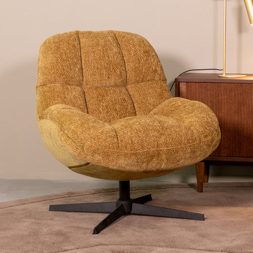 Fauteuil Huxley Mustard Chenille - 76x86x92 cm-Fauteuils-LABEL51