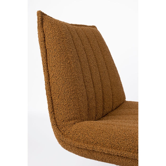 Fauteuil Jax Ochre Bouclé Acrylic,Polyester Geel 79x68 cm-Fauteuils-Creating Home