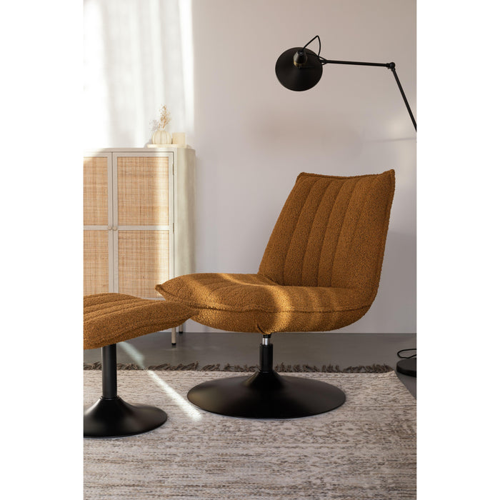 Fauteuil Jax Ochre Bouclé Acrylic,Polyester Geel 79x68 cm-Fauteuils-Creating Home
