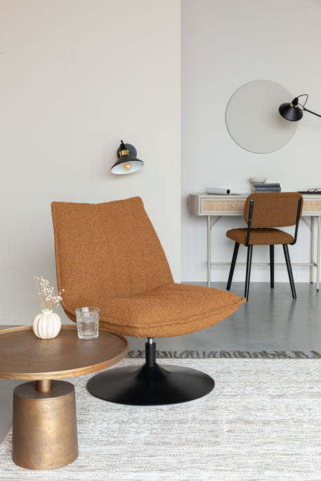 Fauteuil Jax Ochre Bouclé Acrylic,Polyester Geel 79x68 cm-Fauteuils-Creating Home