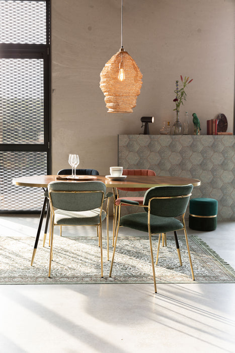 Fauteuil Jolien Goud/dark Nylon en polyester Groen 56x61 cm-Fauteuils-Creating Home