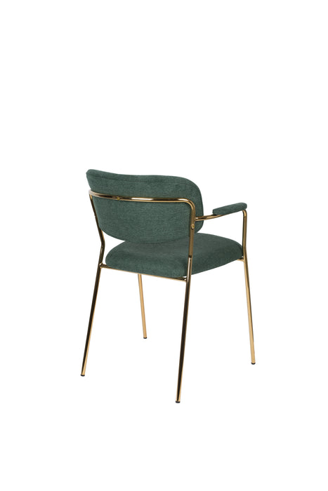Fauteuil Jolien Goud/dark Nylon en polyester Groen 56x61 cm-Fauteuils-Creating Home