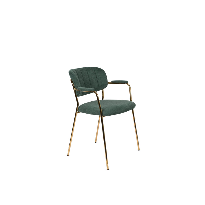 Fauteuil Jolien Goud/dark Nylon en polyester Groen 56x61 cm-Fauteuils-Creating Home