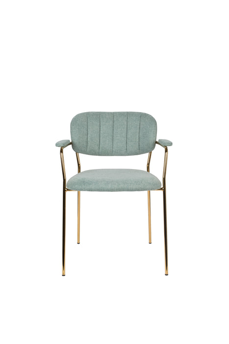 Fauteuil Jolien Goud/light Nylon en polyester Groen 56x61 cm-Fauteuils-Creating Home