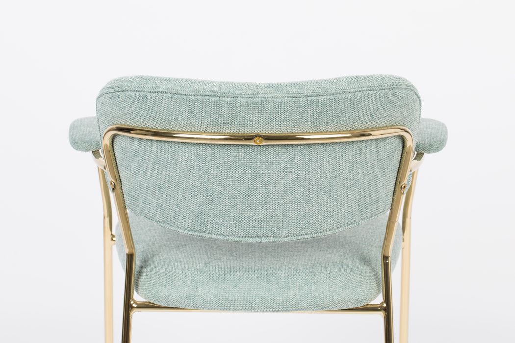 Fauteuil Jolien Goud/light Nylon en polyester Groen 56x61 cm-Fauteuils-Creating Home
