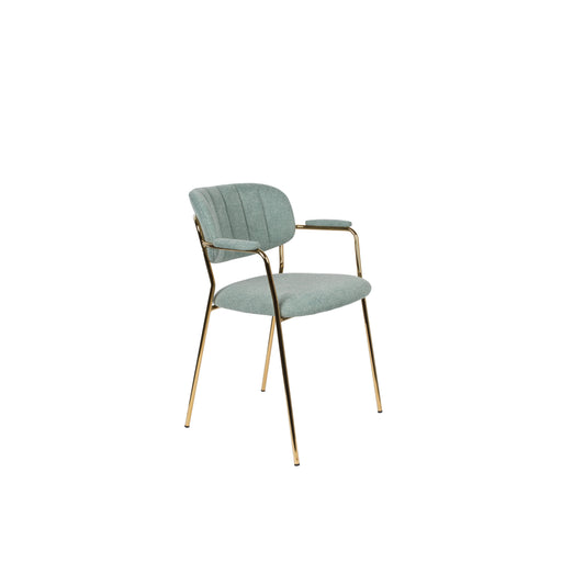 Fauteuil Jolien Goud/light Nylon en polyester Groen 56x61 cm-Fauteuils-Creating Home