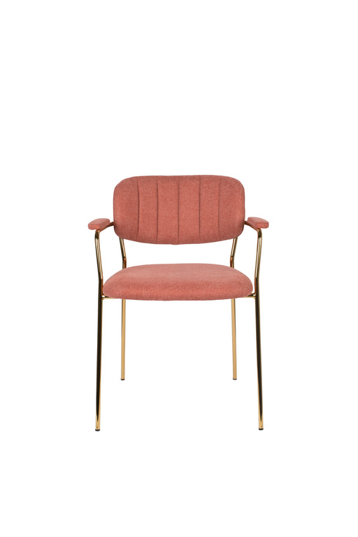 Fauteuil Jolien Goud/roze Nylon en polyester Roze 56x61 cm-Fauteuils-Creating Home