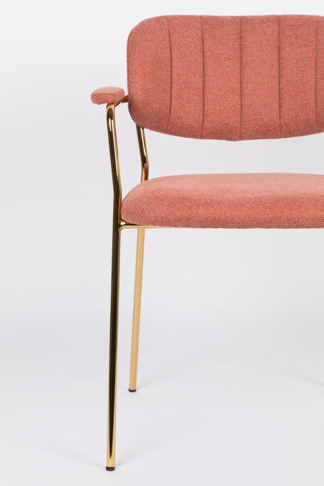 Fauteuil Jolien Goud/roze Nylon en polyester Roze 56x61 cm-Fauteuils-Creating Home