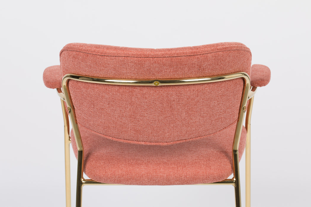 Fauteuil Jolien Goud/roze Nylon en polyester Roze 56x61 cm-Fauteuils-Creating Home