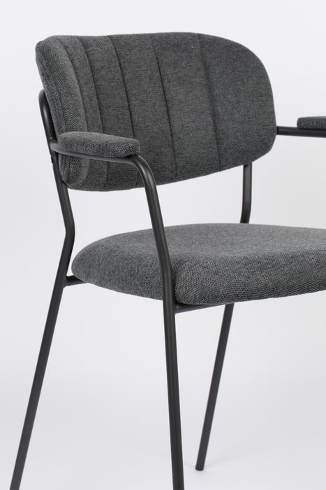 Fauteuil Jolien Nylon en polyester Donkergrijs 56x61 cm-Fauteuils-Creating Home