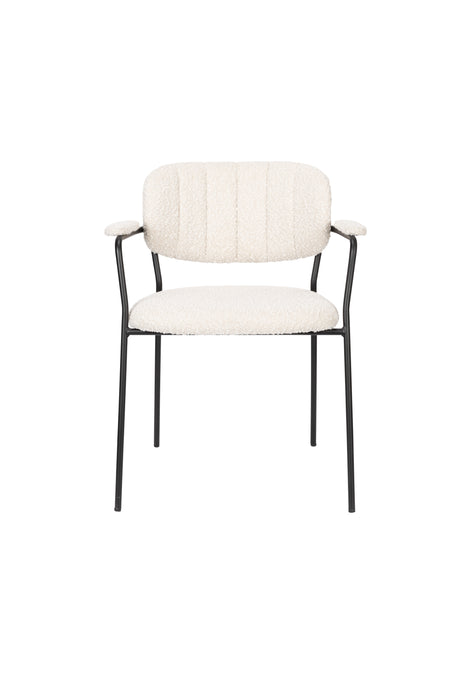 Fauteuil Jolien Zwart/bouclã© Stof Wit 56x61 cm-Fauteuils-Creating Home