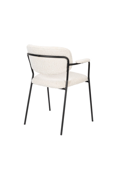 Fauteuil Jolien Zwart/bouclã© Stof Wit 56x61 cm-Fauteuils-Creating Home