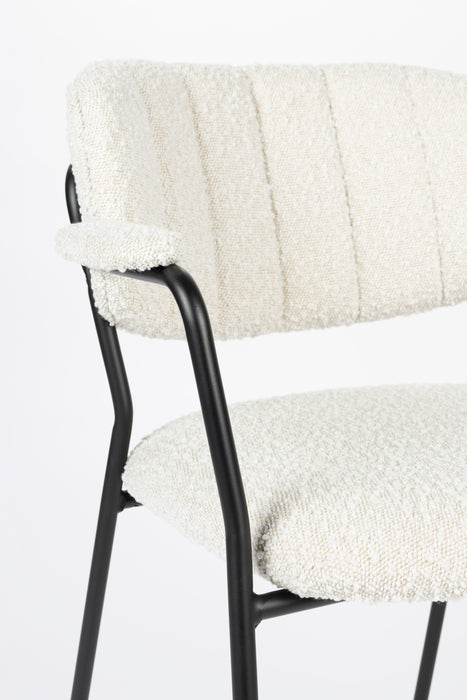 Fauteuil Jolien Zwart/bouclã© Stof Wit 56x61 cm-Fauteuils-Creating Home