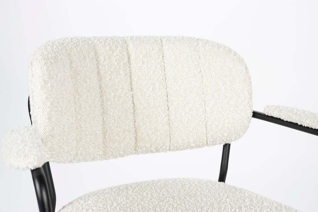 Fauteuil Jolien Zwart/bouclã© Stof Wit 56x61 cm-Fauteuils-Creating Home