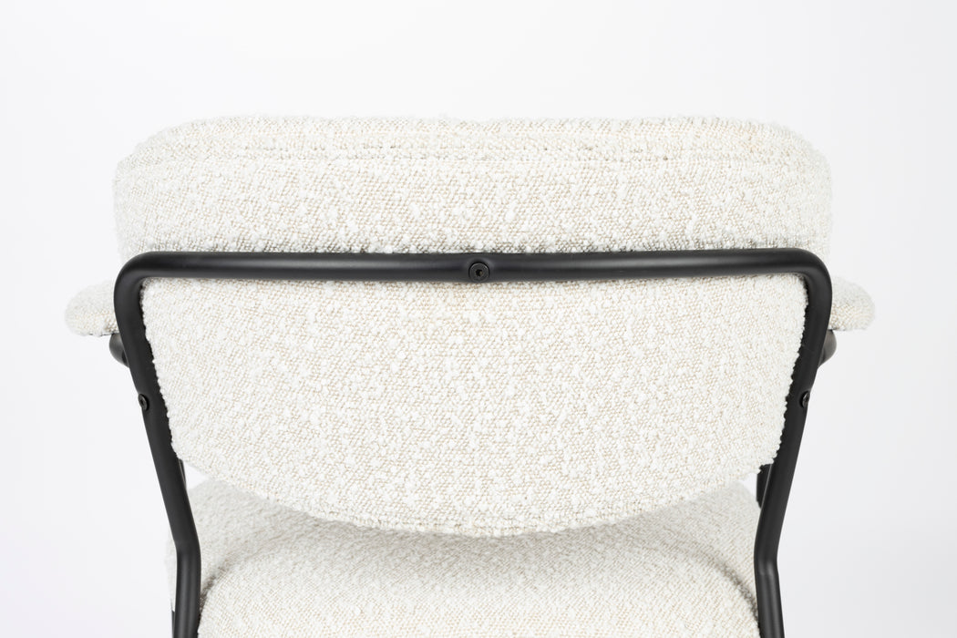 Fauteuil Jolien Zwart/bouclã© Stof Wit 56x61 cm-Fauteuils-Creating Home