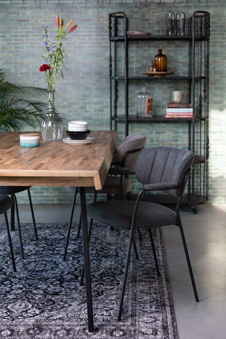 Fauteuil Jolien Zwart/grijs Nylon en polyester Grijs 56x61 cm-Fauteuils-Creating Home