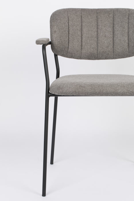 Fauteuil Jolien Zwart/grijs Nylon en polyester Grijs 56x61 cm-Fauteuils-Creating Home