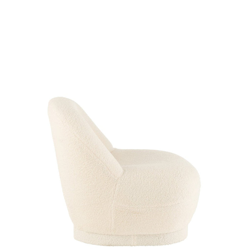 Fauteuil Krukje Teddy Bouclé Wit 88x78x72 cm-Fauteuils-J-Line